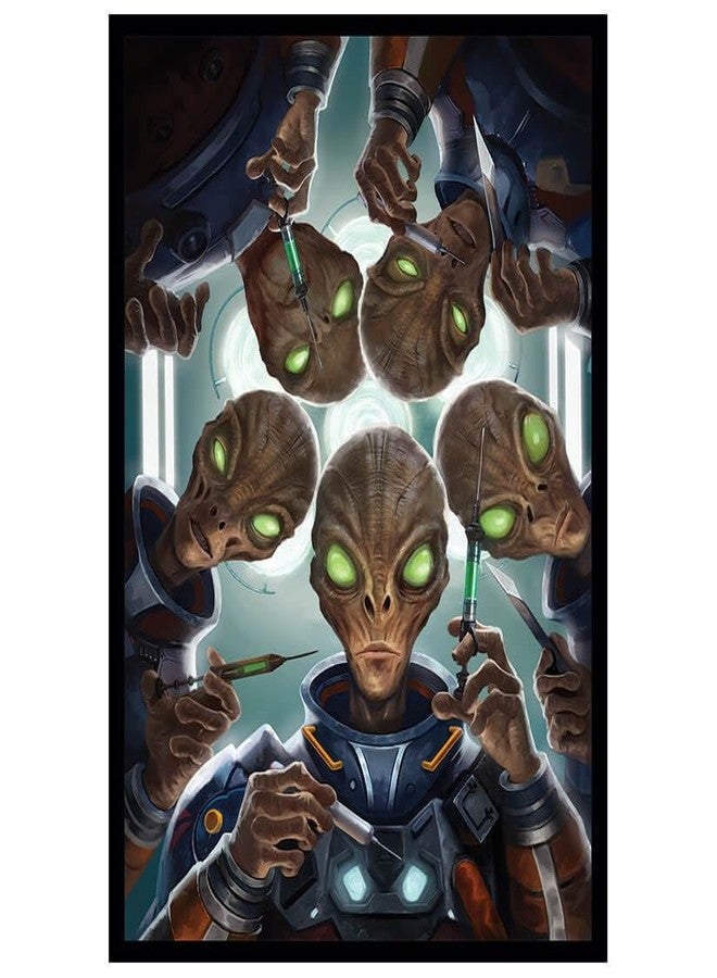 Fantasy North - The Abduction - 100 Smooth Matte TCG Trading Card Sleeves - Aliens - Fits Magic MTG Commander Pokemon and Other Card Games - Playing Card Sleeves (FN133S) - Image 1
